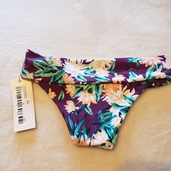 NEW Tori Seafoam Deep Purple Cheeky Swimsuit Bikini Bottoms XS - Picture 9 of 9